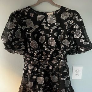 Black and silver party mini dress